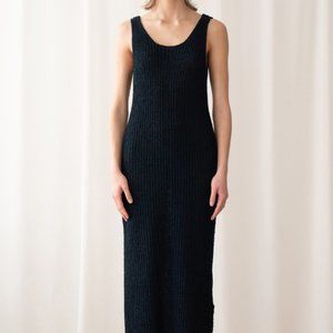 AMONG SEOUL A TAPE KNIT DRESS - NAVY